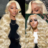 XIAPAY 613 lace-front wig 28in blonde on model for natural daily wear and versatile styling