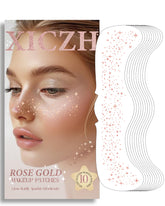 XICZH face glitter rose gold tattoos pack adds long-lasting festival sparkle.