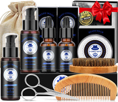 XIKEZAN beard grooming kit packaging shows premium gift-ready presentation.