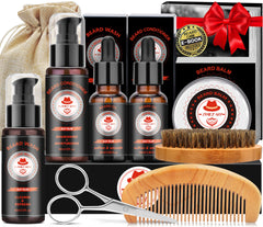 XIKEZAN beard kit gift box opened, premium grooming tools for effortless daily care