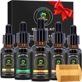 XIKEZAN beard oil set sandalwood bottle pour for calm, woody grooming.