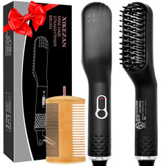 XIKEZAN beard straightener heat setup showing quick styling capability