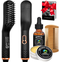 XIKEZAN beard straightener kit box: premium grooming set for easy at-home beard care.