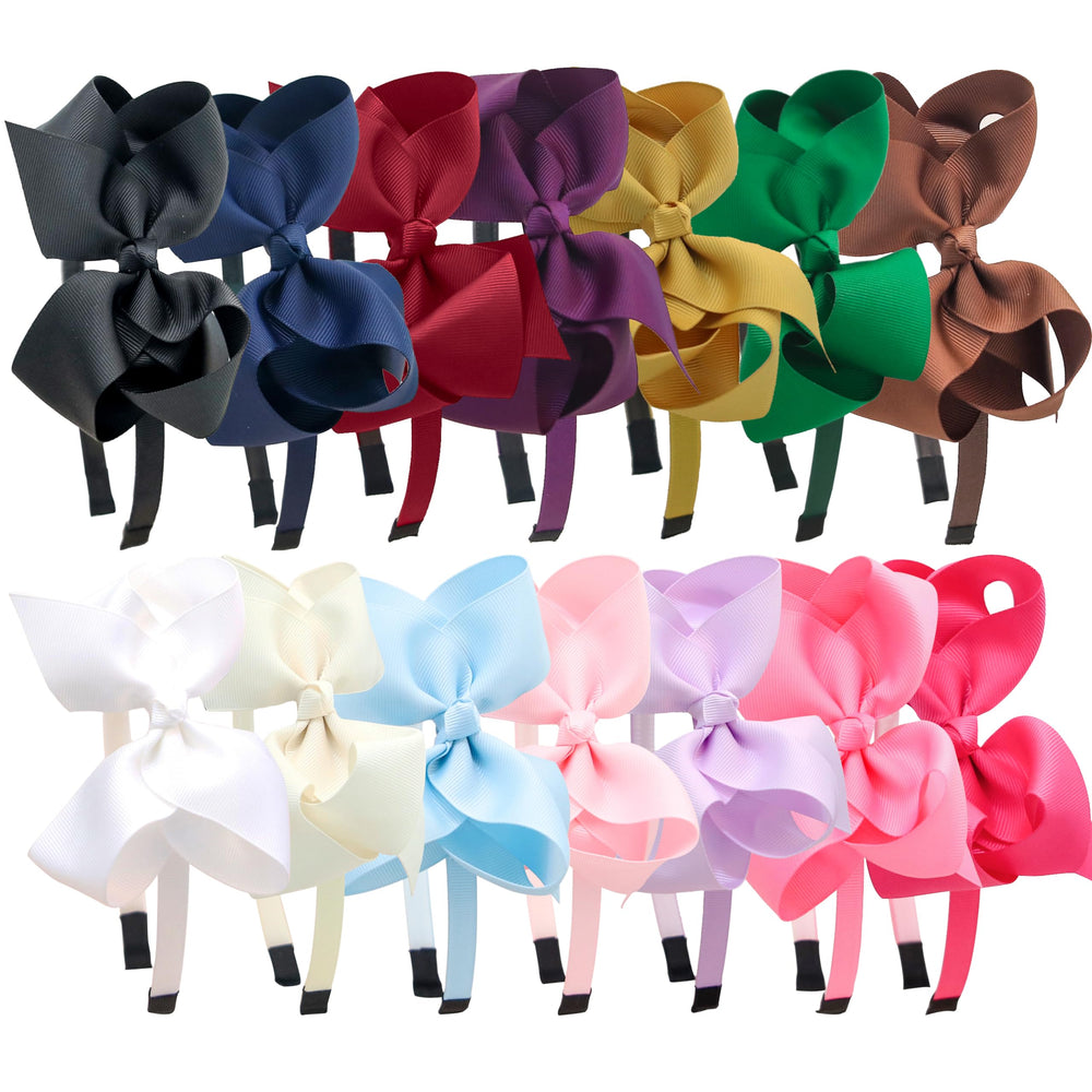 XIMA 14pcs bows headbands pack closeup shows colorful daily styling options