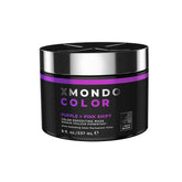 XMONDO Color Pink and Red Shade Shift Mask 8oz jar shows vibrant color deposit on blond hair