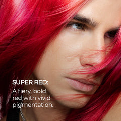XMONDO Color Super Red combs through hair—ensures even distribution and vivid tone.