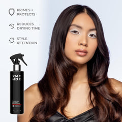 XMONDO Hair Forcefield applied before heat-styling to help protect and style.