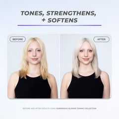 XMONDO Hair Supernova Blonde Toning Conditioner cap close-up vegan formula.