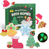 XmtJXn gift box featuring six festive bath bombs with hidden toys for joyful holiday baths.