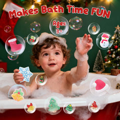 XmtJXn stocking bath bomb delivers colorful fizz and hidden toy for cozy bath moments.
