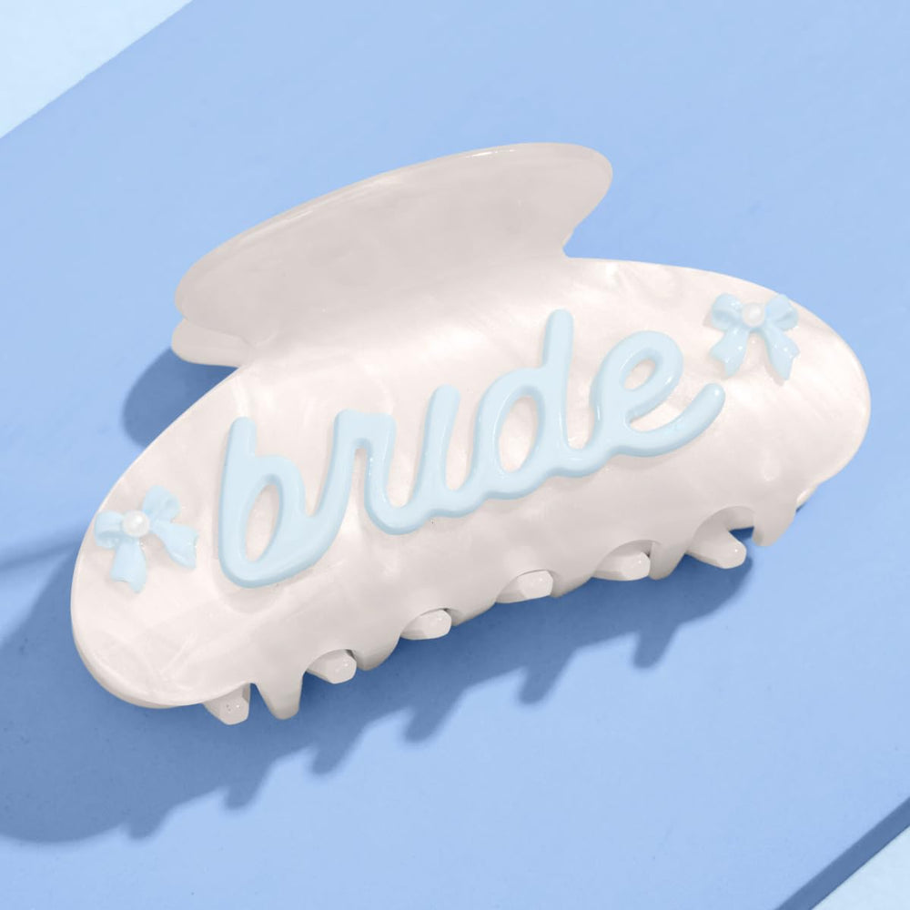xo, Fetti Bride Claw Clip white marble close-up for secure wedding-day hair