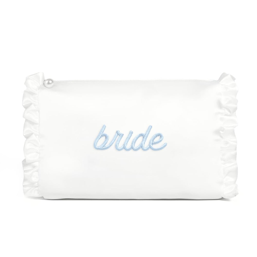 xo, Fetti white satin bride bag front view showcasing a chic bridal accessory for pre-wedding glam.