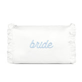 xo, Fetti white satin bride bag front view showcasing a chic bridal accessory for pre-wedding glam.