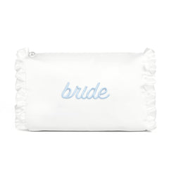 xo, Fetti white satin bride bag front view showcasing a chic bridal accessory for pre-wedding glam.