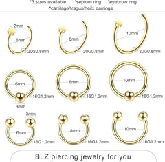 Xpircn septum rings for adjustable, stylish nose piercing options.