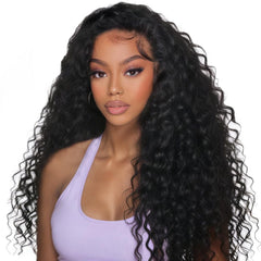 XSY half wig human hair deep wave 20 inch ready for everyday wear