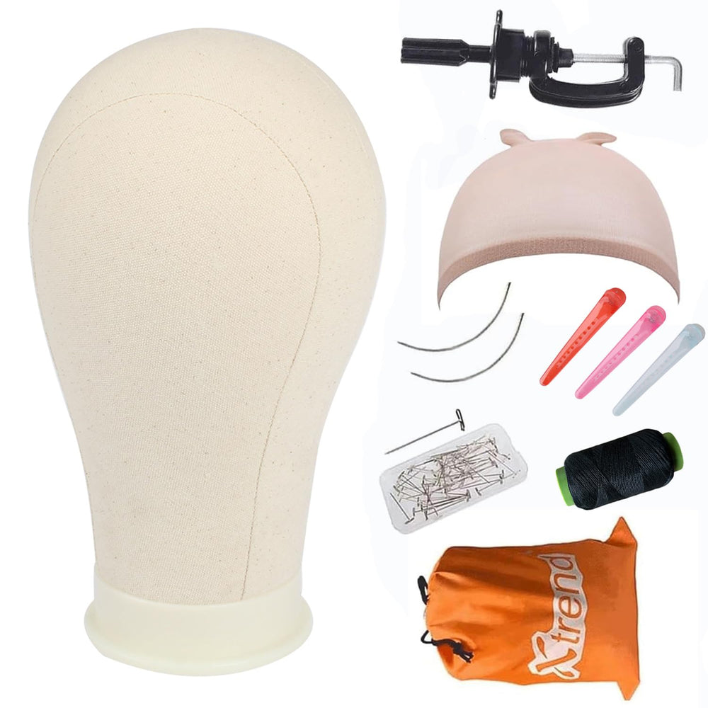 XTREND canvas-head 21-24 inch for precise wig styling and transport.
