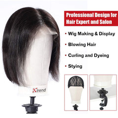 XTREND pin-friendly canvas cover holds wigs securely during styling.