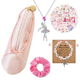 Y1tvei Ballerina makeup bag with satin finish and secure zipper for school use.