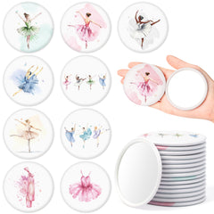 Y1tvei ballet compact mirror collection showing nine dancer designs for on-the-go touch-ups