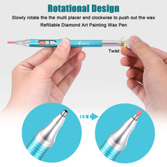 Yacig diamond art pen multi-placer tip closeup enables efficient gem placement
