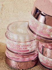YADAH Collagen Hydra Core Cream hyaluronic acid bottle emphasizes hydrating system.