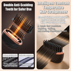 Yalemie Mini Straightener Brush 3-temp-settings tailor heat for different hair types.