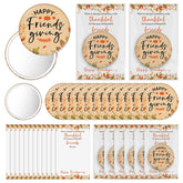 Yalikop pocket mirror with Happy Friendsgiving design for on-the-go touch-ups