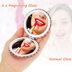 Yalikop Mandala pocket mirror heart shape with two-sided viewing options