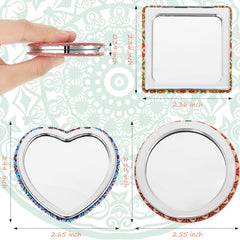 Yalikop Mandala pocket mirror round with magnification for precise detail