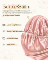 YANIBEST curly hair satin bonnet reduces frizz and tangles overnight