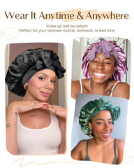 YANIBEST satin bonnet protects bed sheets from oils and color transfer.