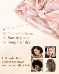 Yanibest shower cap demonstrates non-slip design that stays in place during showering.
