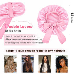 YANIBEST silk bonnet with adjustable tie band for secure all-night fit