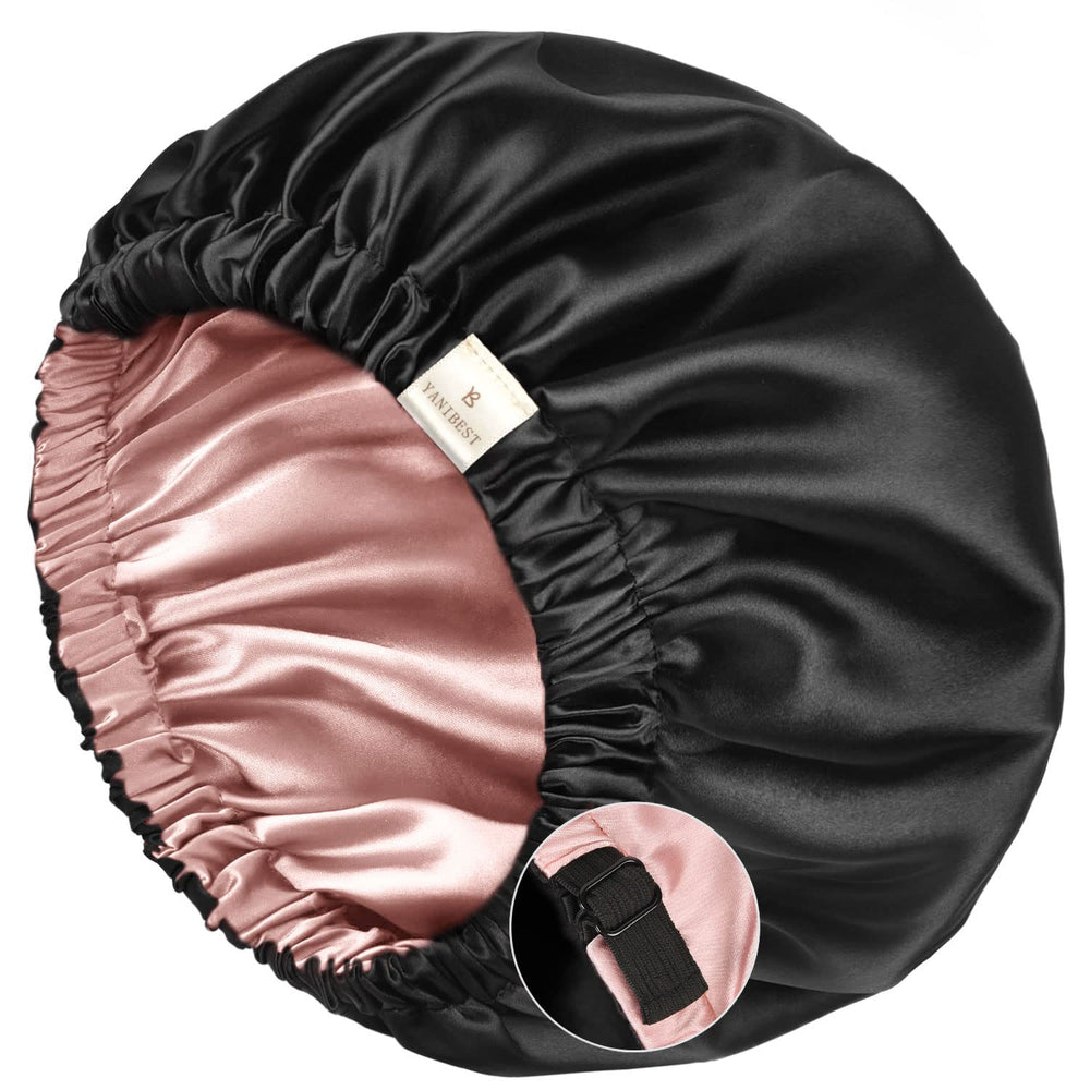 YANIBEST silk bonnet closeup showing smooth satin for gentle sleep protection