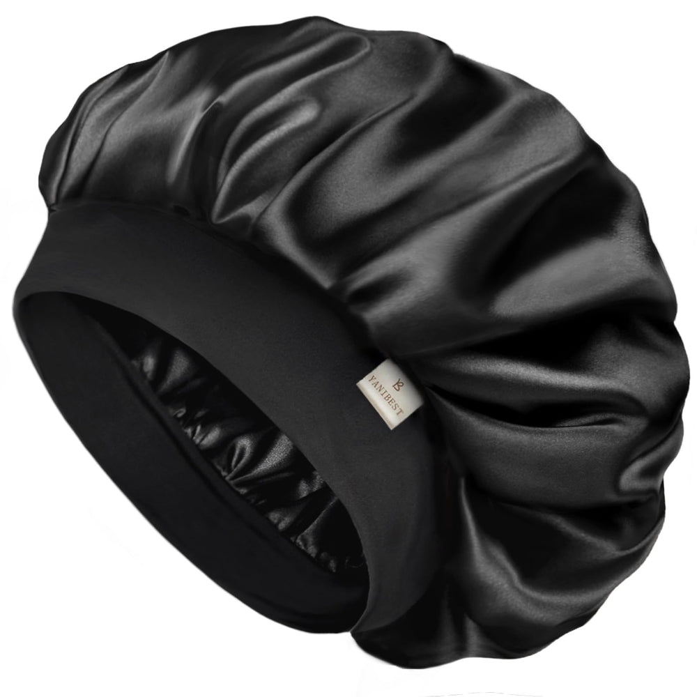 YANIBEST Silk Bonnet with double-layer satin protects curls overnight.