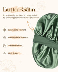 YANIBEST double-layer satin bonnet provides enhanced hair protection overnight.
