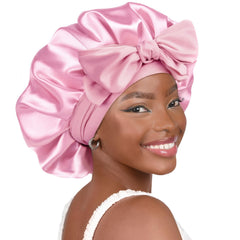 YANIBEST silk bonnet shows soft butter-satin fabric for overnight hair protection