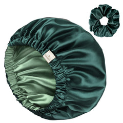 YANIBEST soft butter satin bonnet in sage protects skin and reduces friction for smoother hair