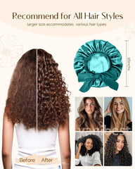 YANIBEST soft butter-satin finish bonnet provides smooth hair care overnight.
