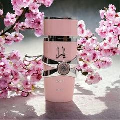 Yara Pink EDP cap detail showing premium finish and compact spray design.