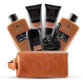 Yard House luxury mens bath set bottle with smoky sandalwood scent for daily grooming