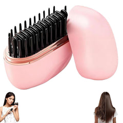 Yaslayp Glambrushs mini hair straightener front view in pink for travel-friendly styling