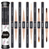 Yasterd nail art brush set double-ended pack improves precision for detailed nail designs.
