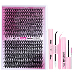 Yawamica DIY eyelash kit 320pcs lashes for salon-like at-home looks.