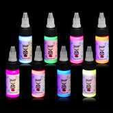 Ybeauty tattoo ink set blue fluorescent with UV glow for bold, luminous designs.