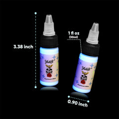 Ybeauty tattoo ink set pink fluorescent ideal for party-ready glow effects.