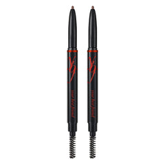 YBF Beauty eyebrow pencil twist application shows universal 22 shades for matching brows.