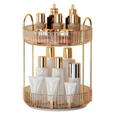 YCIA&DONE 360 rotating makeup organizer amber gold for quick access to cosmetics