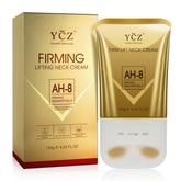 Ycz Ah8 neck cream jar close-up showing firming benefit.